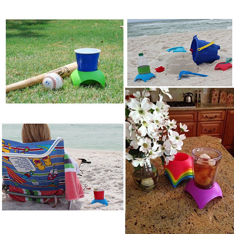 Portable beach cupholders